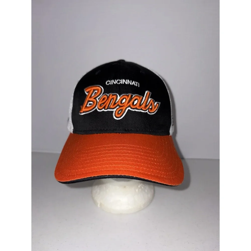 Vintage Reebok Cincinnati Bengals Football Mesh Baseball Cap Adjustable Y2K